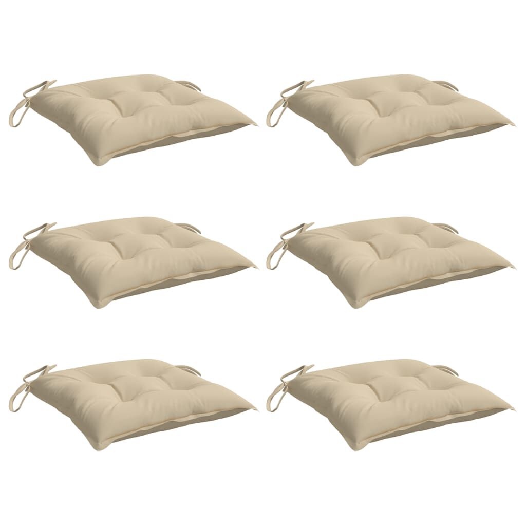 vidaXL Palletkussens 6 st 50x50x7 cm oxford stof beige