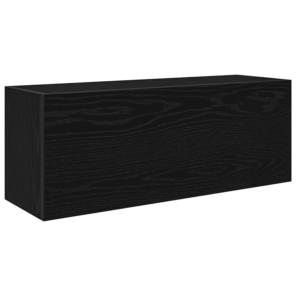 vidaXL Badkamerwandkast 80x25x30 cm bewerkt hout zwart