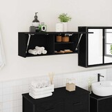 vidaXL Badkamerwandkast 80x25x30 cm bewerkt hout zwart