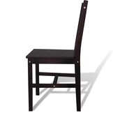 vidaXL Eetkamerstoelen 2 st grenenhout donkerbruin