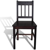 vidaXL Eetkamerstoelen 2 st grenenhout donkerbruin