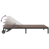 vidaXL Ligstoel 2-persoon Bruin 60 x 200 x 27cm poly rattan