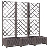 vidaXL Plantenbak met latwerk 120x40x121,5 cm polypropeen bruin