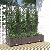 vidaXL Plantenbak met latwerk 120x40x121,5 cm polypropeen bruin