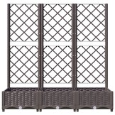 vidaXL Plantenbak met latwerk 120x40x121,5 cm polypropeen bruin