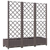 vidaXL Plantenbak met latwerk 120x40x121,5 cm polypropeen bruin