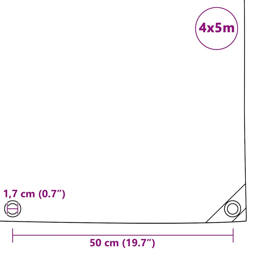 vidaXL Zeildoek 650 g/m² 4x5 m Zwart