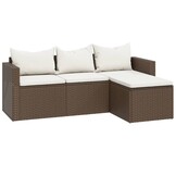 vidaXL Loungeset poly rattan bruin