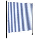 vidaXL Rolgordijn voor buiten 200x270 cm stof en staal blauw en wit