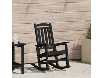 vidaXL Tuin schommelstoel Zwart HDPE
