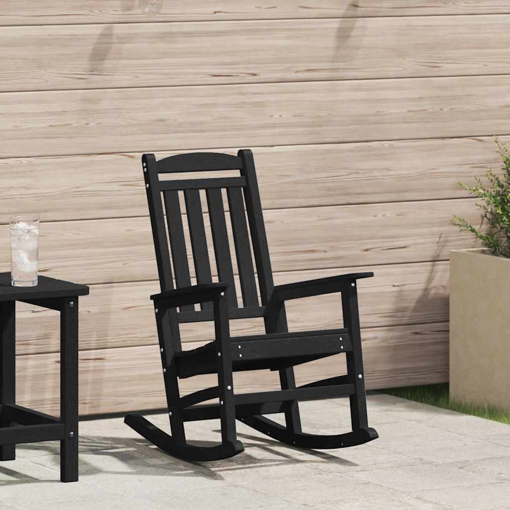 vidaXL Tuin schommelstoel Zwart HDPE