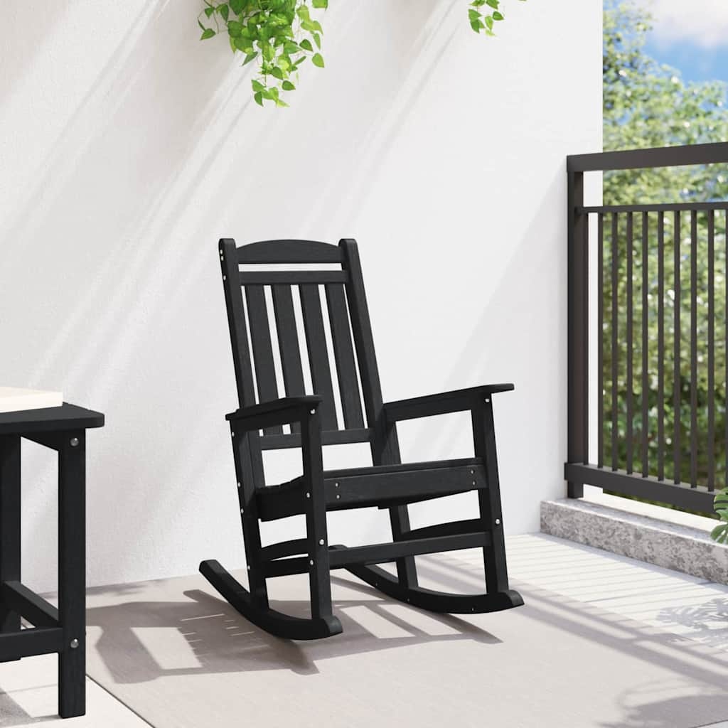 vidaXL Tuin schommelstoel Zwart HDPE