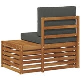 vidaXL Buiten Eindbank Naturel 91 x 63 x 73 cm Massief Acaciahout