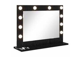 LED Spiegel Zwart Eiken 60x45cm - 40% Korting