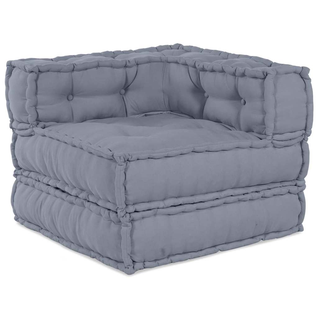 vidaXL Modulair Sofabet Stof Grijs 70 x 70 x 56 cm