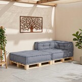 vidaXL Modulair Sofabet Stof Grijs 70 x 70 x 56 cm