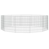 vidaXL Dierenverblijf 12 panelen 54x60 cm gegalvaniseerd ijzer