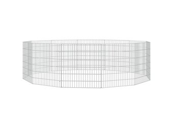 vidaXL Dierenverblijf 12 panelen 54x60 cm gegalvaniseerd ijzer