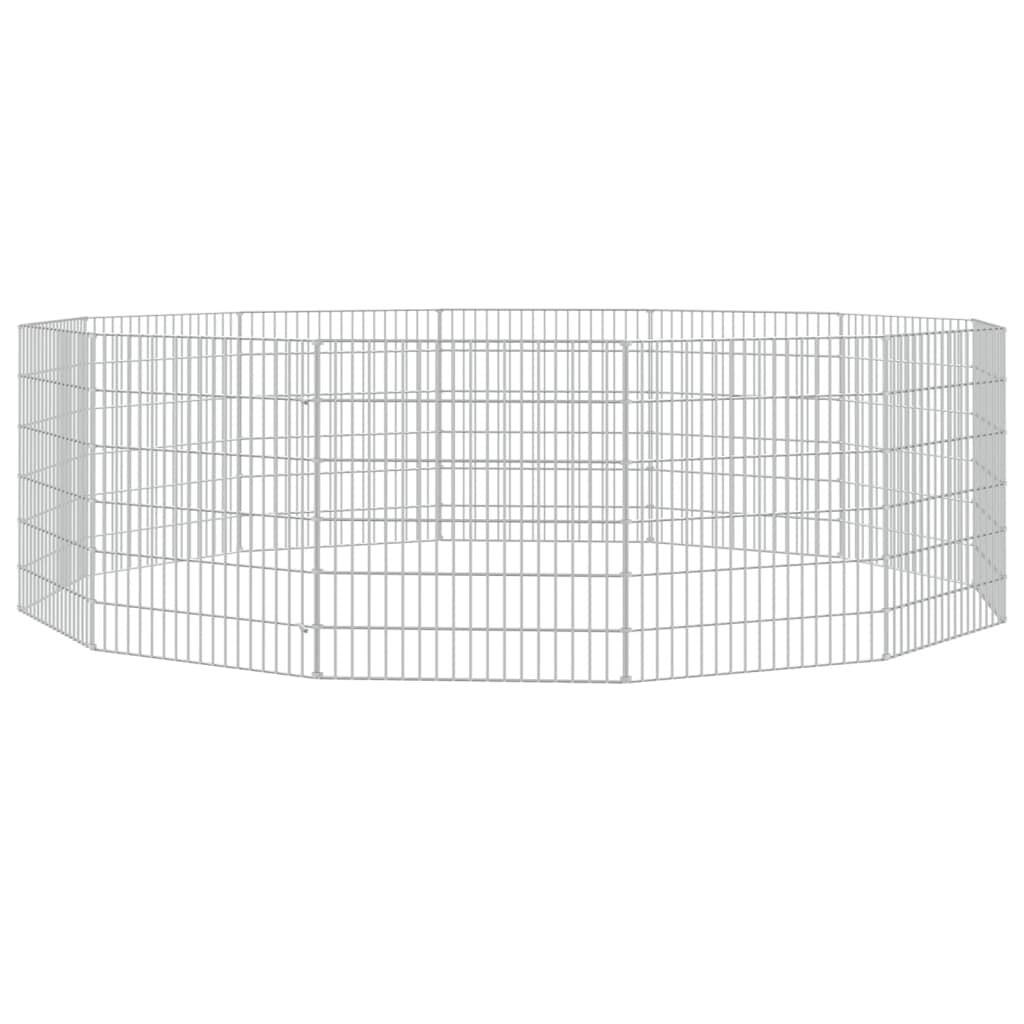 vidaXL Dierenverblijf 12 panelen 54x60 cm gegalvaniseerd ijzer