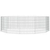vidaXL Dierenverblijf 12 panelen 54x60 cm gegalvaniseerd ijzer