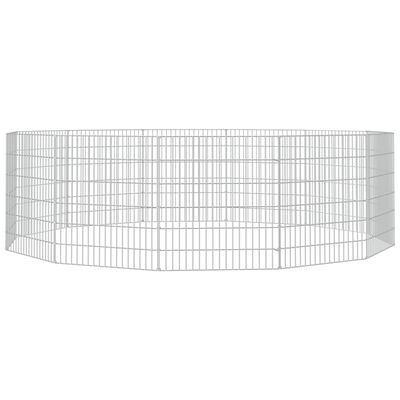 vidaXL Dierenverblijf 12 panelen 54x60 cm gegalvaniseerd ijzer