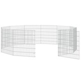vidaXL Dierenverblijf 12 panelen 54x60 cm gegalvaniseerd ijzer