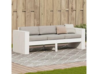 vidaXL Tuinbank 3-zits 189x60x62 cm massief grenenhout wit