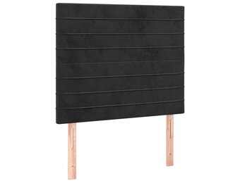 vidaXL Hoofdbord zwart 90x5x118/128 cm fluweel