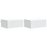 vidaXL Wandbeugel Bedkast 2 st Wit 49 x 34,5 x 20 cm Bewerkt hout