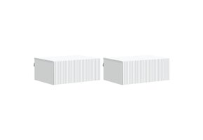 vidaXL Wandkast Bedkast 2 Stuks Wit 49x34.5x20 cm Bewerkt Hout - 34% Korting