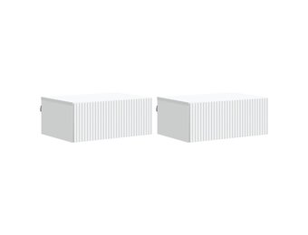 vidaXL Wandbeugel Bedkast 2 st Wit 49 x 34,5 x 20 cm Bewerkt hout