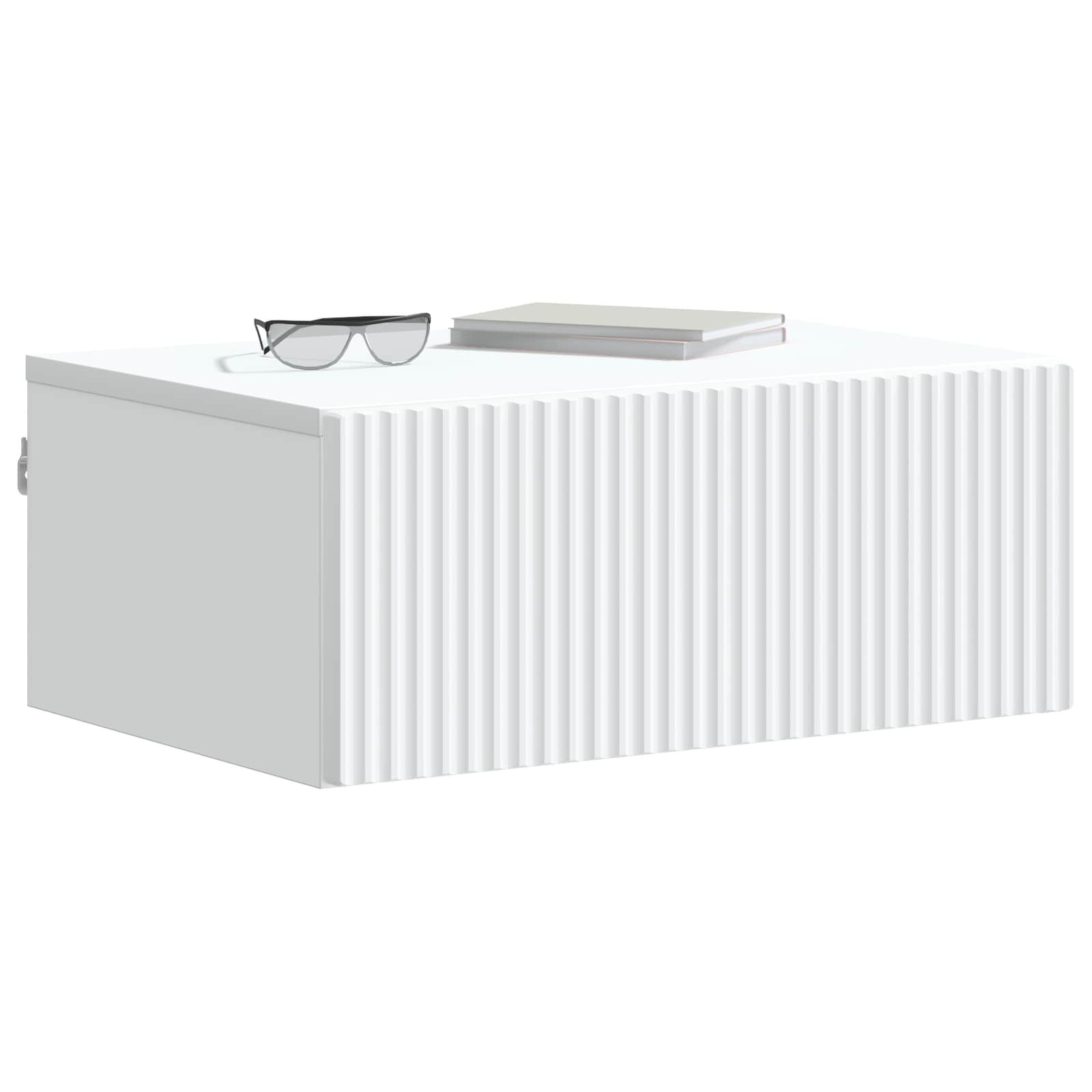 vidaXL Wandbeugel Bedkast 2 st Wit 49 x 34,5 x 20 cm Bewerkt hout