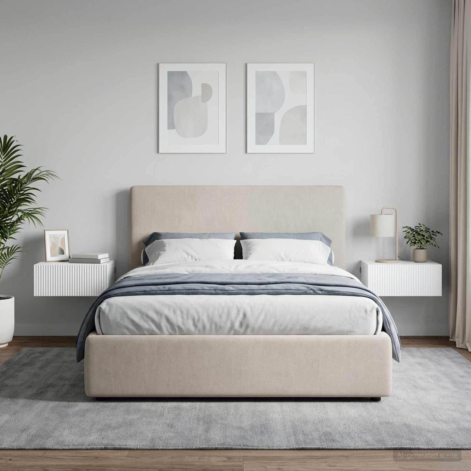 vidaXL Wandbeugel Bedkast 2 st Wit 49 x 34,5 x 20 cm Bewerkt hout