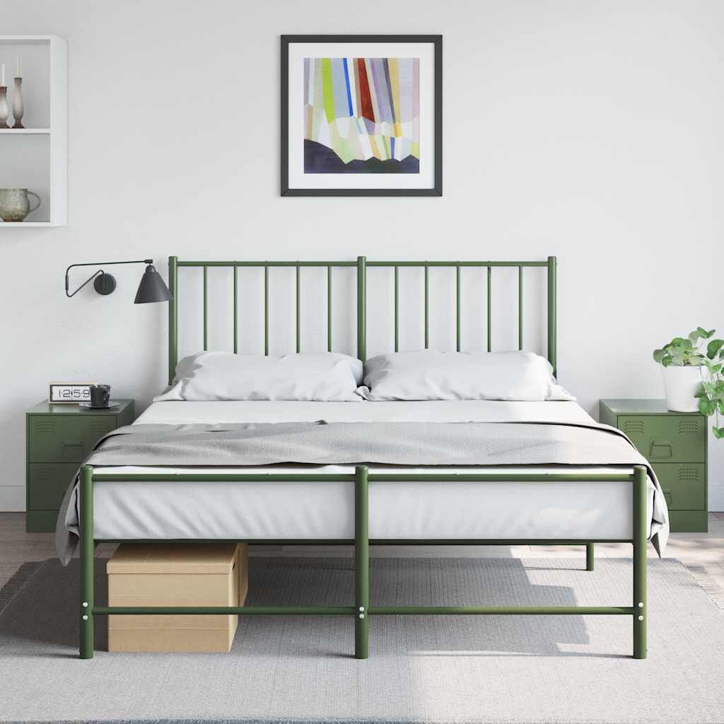 vidaXL Nachtkastjes 2 st 34,5x39x44 cm staal groen