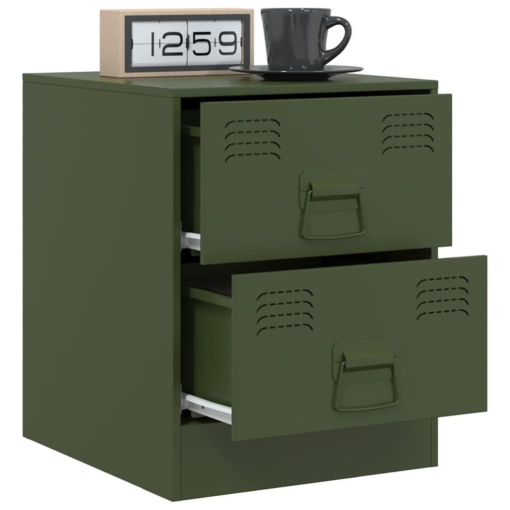 vidaXL Nachtkastjes 2 st 34,5x39x44 cm staal groen