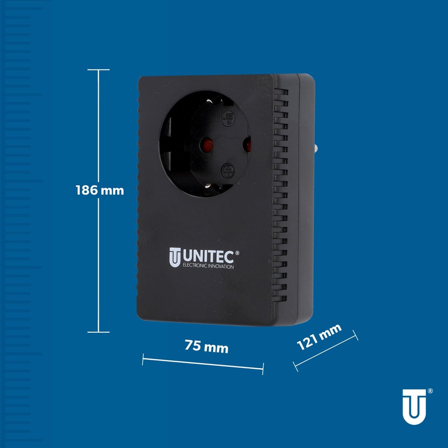 UNITEC Startstroombegrenzer en inschakelstroombegrenzer (230V ~/16A, adapterstekker, stroombegrenzer, overspanningsbeveiliging)