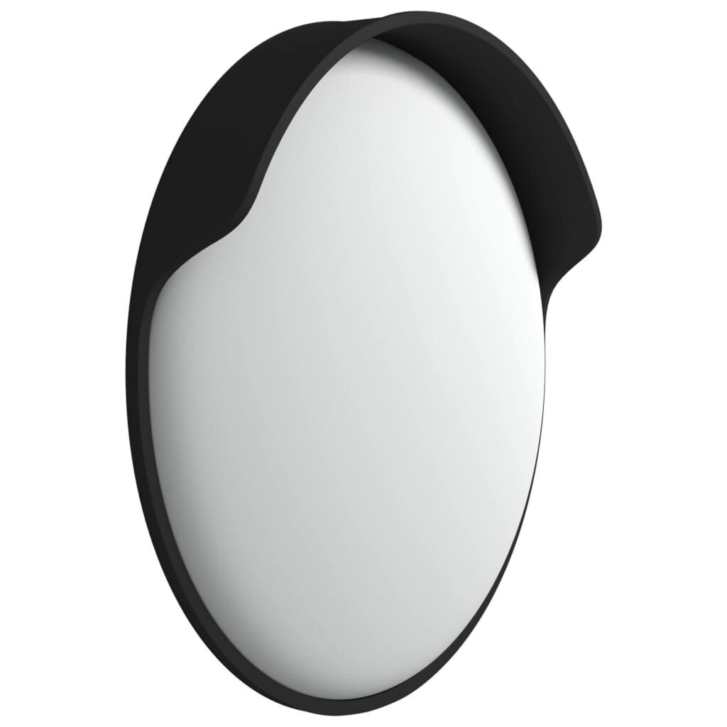 vidaXL Verkeersspiegel voor buiten convex Ø45 cm polycarbonaat zwart