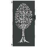 vidaXL Tuinpoort 85 x 200 cm Poedergecoat staal Zwart Vergrendelbaar