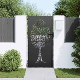 vidaXL Tuinpoort 85 x 200 cm Poedergecoat staal Zwart Vergrendelbaar