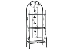 Plantenrek Zwart 3-laags 52x28x128 cm IJzer met 34% Korting