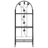 vidaXL Plantenrek 3-laags 52x28x128 cm ijzer zwart