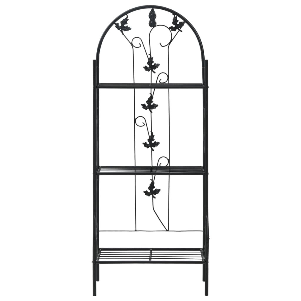 vidaXL Plantenrek 3-laags 52x28x128 cm ijzer zwart