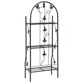 vidaXL Plantenrek 3-laags 52x28x128 cm ijzer zwart