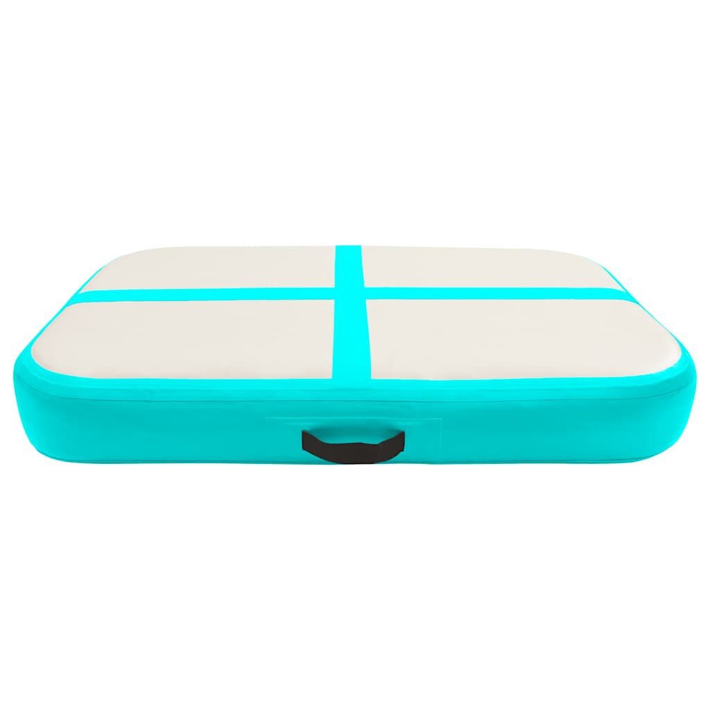 vidaXL Gymnastiekmat met pomp opblaasbaar 60x100x10 cm PVC groen