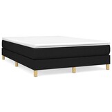 vidaXL Boxspring bed stof zwart 140x190 cm