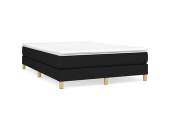 vidaXL Boxspring bed stof zwart 140x190 cm