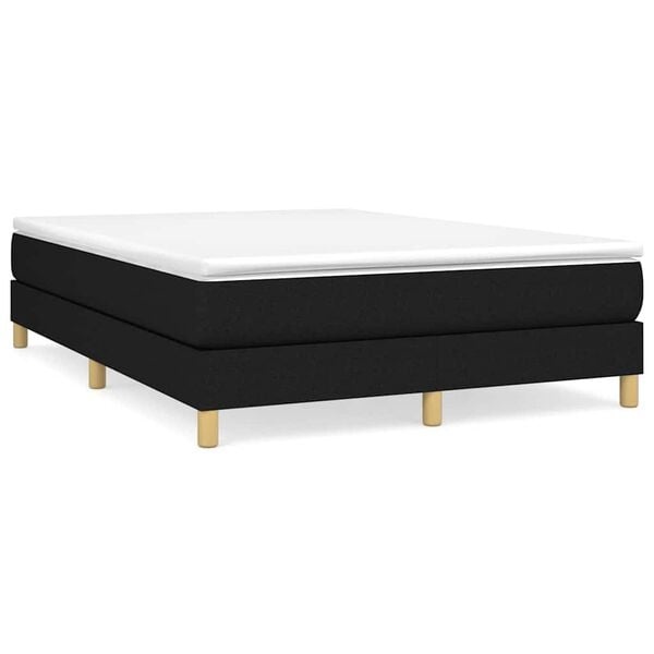vidaXL Boxspring bed stof zwart 140x190 cm