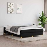 vidaXL Boxspring bed stof zwart 140x190 cm