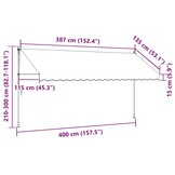 vidaXL Luifel handmatig uittrekbaar 400 cm antraciet