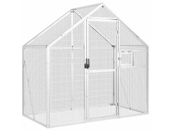 vidaXL Volière 179x100x185 m aluminium zilverkleurig